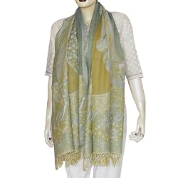 Wool Long Scarf Winter Fashion Handcrafted Items Clothes from India 27 x 72 inches (jstl357)