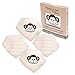 Super Soft 100% Organic Natural Cotton 'Monkey Around Baby' Bandana Drool Bibs with Snaps for Girl or Boy - Reversible Set of 4 - Premium Unisex Baby Shower Gift Set - Handkerchief Baby Bib Bandanas