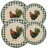 Ingleman Designs Rooster Morn Economy Burner Covers, Set of 4