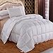Royal Hotel Dobby Down Comforter 650-FILL-POWER Down-Fill, 100% Cotton 300-Thread-Count, Queen Size, Down White