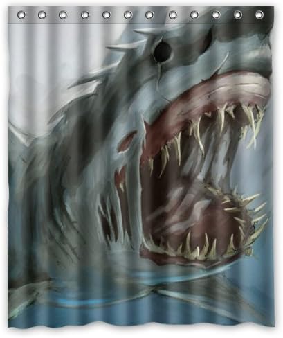 DIY "Great white share-and-whale in blue ocean wallpaper HD pictures" 66" x 72" Waterproof Polyester Fabric Bathroom Shower Curtain!