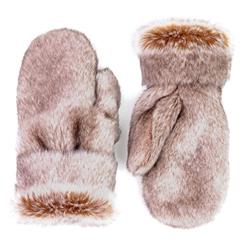Futrzane Winter Gloves Mittens Faux Rabbit Fur High Quality For Women Men