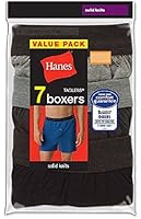 Hanes Men's 7-Pack Tagless Solid Knit ComfortSoft Waistband Boxers MKCBX7