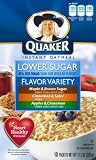 Quaker Instant Oatmeal Lower Sugar, Flavor Variety Pack, 10-Count Boxes (Pack of 4) by Quaker Best Prices