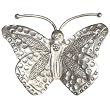 Butterfly Pendant Necklace Silver Jewelry from India 1.25 inches