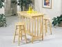 3pc Mission Style Wood Breakfast Bar Table & 2 Stools Set