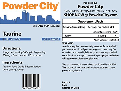 Taurine Supplement Powder (250 Grams)