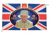 The Queen's Diamond Jubilee 36" Wide Commemorative Flag 36" x 24" Outdoor Living