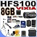 Canon VIXIA HFS100 HD Flash Memory Camcorder w/10x Optical Zoom BigVALUEInc Accessory Saver 8GB BP819 Battery/Charger Filter/Lens Bundle