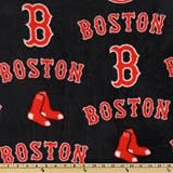 60'' Wide MLB Fleece Boston Red Sox Toss White/Red/Blue Fabric By The Yard