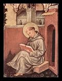Gentile da Fabriano (Marie coronation, gable paintings, the right
inner panel, Scene: St. Thomas Aquinas) Black Wood-Mounted Art
Poster Print - 13