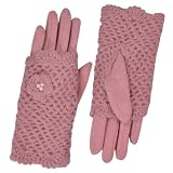 Two in One Pearl Flower Crochet Hand Warmer Gloves