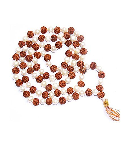 Bala Bharathi Bazaar Odisha Rudraksha Pearl Moti Combination Rosary Mala 108 + 1 Beads