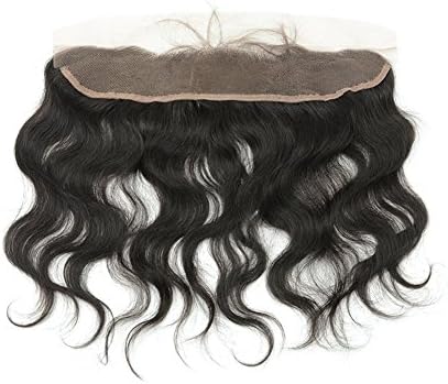 13x2 Inch Lace Frontal Closure Arison Hair Body Wave Peruvian Hair Lace Frontal with Baby Hair Bleached Knots Natural Color (18inch, Free Part)