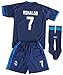 2015/2016 REAL MADRID #7 RONALDO KIDS AWAY SOCCER JERSEY & SHORTS YOUTH SIZES (10-11 YEARS)