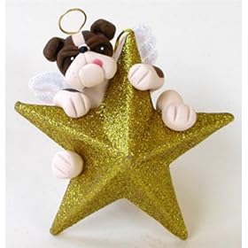 Bulldog (Brindle and White) STAR Ornament
