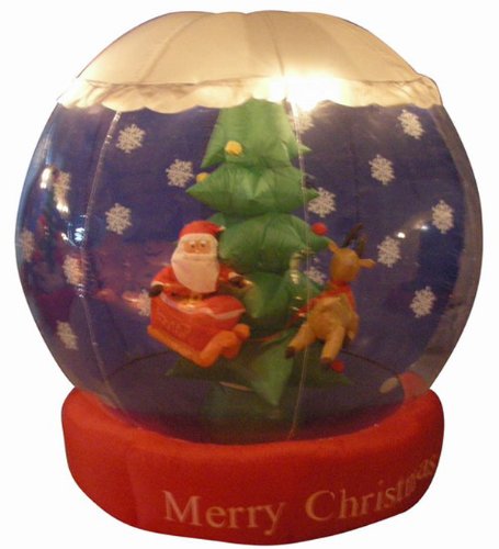 6' Airblown Inflatable Animated Santa Snow Globe Christmas Lighted Yard Art