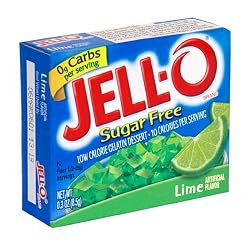 Jell-O Sugar-Free Gelatin Dessert, Lime, 0.3-Ounce Boxes (Pack of 24)