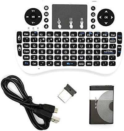 SERVISE4U White Mini 2.4GHz i8+ with Mouse Wireless Touchpad Keyboard for PC PAD XBox 360 Google Android TV Box