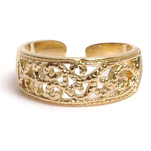 18kt Gold Over Sterling Silver Filigree Toe Ring