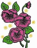 14 Floral Motifs Aunt Martha's Iron Embroidery Transfer