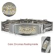 Floating Cubic Zirconia Double Twist Wire Stainless Steel Cuff Bracelet