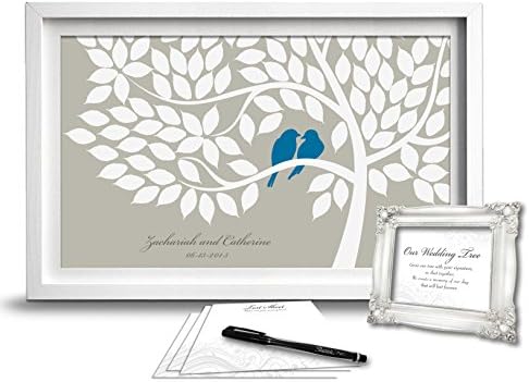 Wedding Guest Book Tree Signature Kit Package 12x18 Inches- Package - For 75-100 Guests