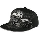 NBA adidas Detroit Pistons Black Flat Visor Banner Flex Hat (Small/Medium)