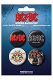 AC-DC - BADGE PACK - PACK OF 4 X 38MM BADGES - BRAND NEW