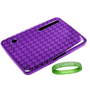 Amazing Quality and Find, Argyle Purple Motorola Xoom Silicone Skin TPU for all Models ( Xoom Wifi , Google Android 3.0 Honeycomb , 10.1 inch tablet ) + Vangoddy Live * Laugh * Love Wrist Band!!!