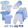 Luvable Friends 16-Piece Mix N Match Layette Set, 0-6 Months, Blue