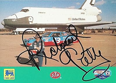 AUTOGRAPHED Richard Petty 1992 MPA Food Lion Rare Promo Card USA 1986 SPACE SHUTTLE (#43 STP Racing) Vintage Signed Collectible NASCAR Trading Card with COA