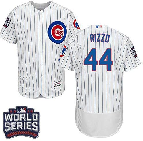 jc_Cubs Mens Anthony_Rizzo 44# Jersey White Chicago Flex Base player World Series Baseball M