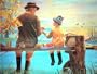3D Lenticular Picture / Poster 10.5" X 13.5" - GRANDAD/SON ON THE BRIDGE