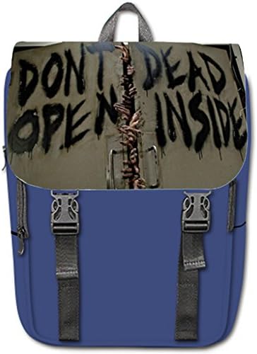 Halocow Custom The walking dead don't open dead inside Casual Shoulders Backpack unique design travel backpack Blue