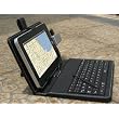 HDE 7" Tablet Stand with USB Keyboard - Black Faux