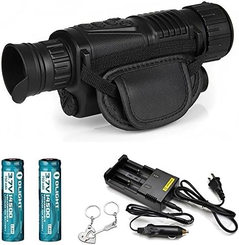 Blueskysea Free Gift Keychain + WG-37 WG37 WG 37 5 Mega Pixels 5x40 Digital Night Vision Monocular Gen 2+ 200m Photos & Video Camera Camcorder DVR 1.44" with Free 4GB Card + Trustfire Charger + 750mAh Battery *2