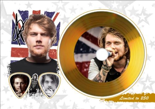 Danny Worsnop Asking Alexandria Gold Disc Display With Guitar Picks