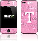 Skinit Texas Rangers - Pink Cap Logo Blast Vinyl Skin for Apple iPhone 4 / 4S