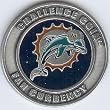 NFL Miami Dolphins Challenge Coin Poker Guard with black velvet pouch