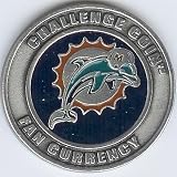 NFL Miami Dolphins Challenge Coin Poker Guard with black velvet pouch