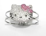 Adorable Hello Kitty Bangle Bracelet Pink Double Heart