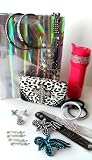 Rhinestone Bling Bling Gift Set with 22 Pieces including Hot Pink Travel Coffee Tea Mug & Animal Print Wallet, Rhinestone Bracelets & Bangles, Rhinestone Necklaces & Earrings, & Rhinestone Rings