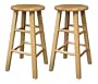 Winsome Wood 24-Inch Square Leg Barstool with Natural Finish, Set of 2