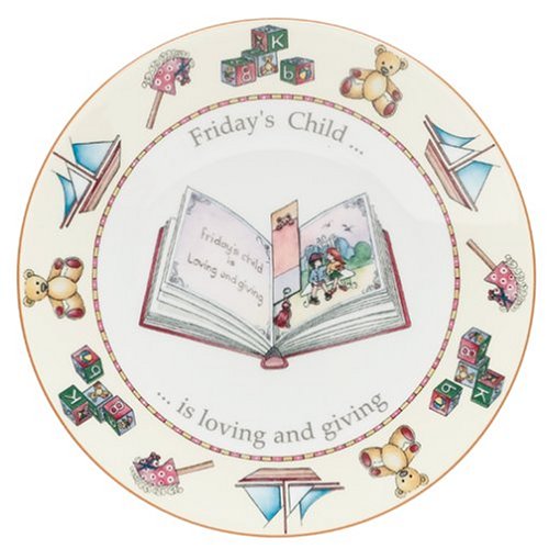 Childrens Toyshop  Kitchen & Housewares : Royal Worcester Days of the Week Earthenware 8-Inch Plate, Friday
