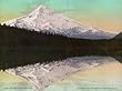 Mount Hood from Lost Lake in Oregon, 1900 - Exceptional 16" x 20" print of vintage color photochrome from the Library of Congress Collection