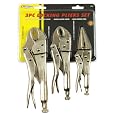 KR Tools 11318 Pro Series 3-Piece Lock Grip Pliers Set
