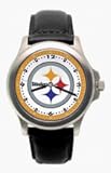 Pittsburgh Steelers NFL Rookie Watch with Black Leather Band