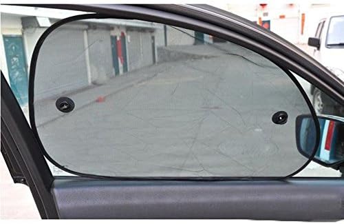 Black Side Car Sun Shade Window Sunshade Cover Mesh Visor Shield Screen Solar Protection (2-piece)