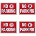 IIT No Parking Sign 9 x 12 Inch - 4 Pack, White and Red